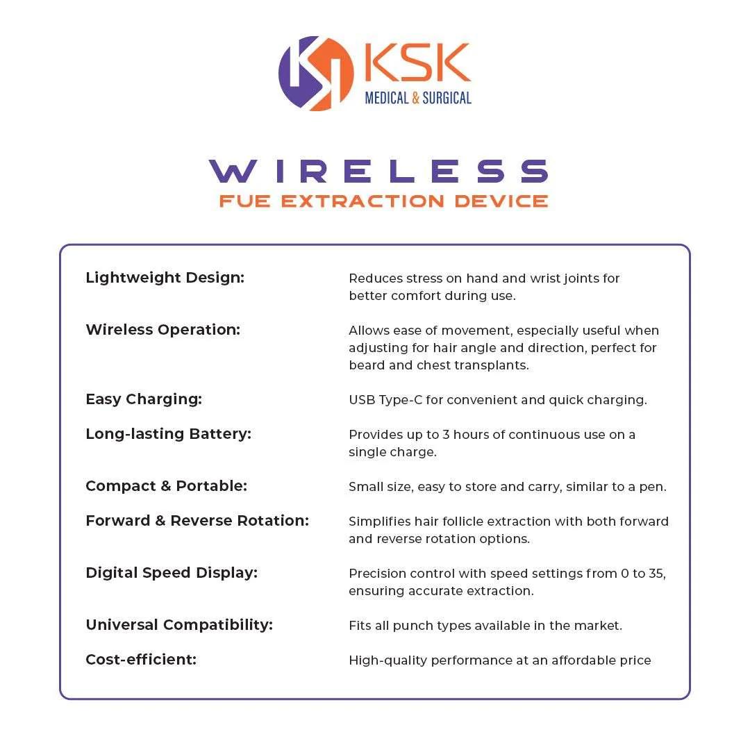 Wireless FUE Extraction Device